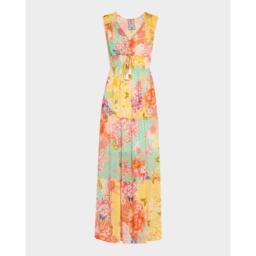 Johnny Was Maje Sleeveless Tiered Floral-Print Maxi Dress Small NEW Butterfly - Picture 10 of 12
